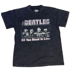 The Beatles All You Need Is Love Graphic T-Shirt Men's Womens Mineral Wash Black